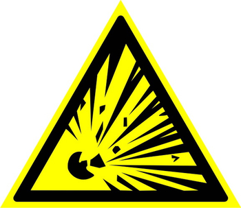 W02 взрывоопасно (пластик, сторона 200 мм) - Знаки безопасности - Предупреждающие знаки - . Магазин Znakstend.ru