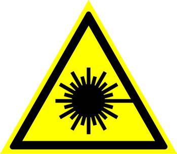 W10 опасно! лазерное излучение (пластик, сторона 200 мм) - Знаки безопасности - Предупреждающие знаки - . Магазин Znakstend.ru